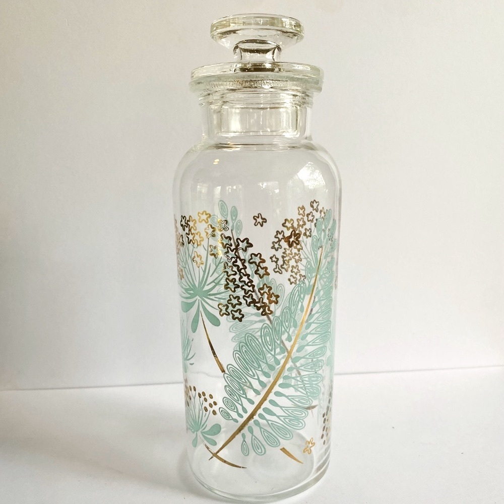 Vintage MCM Glass Jar Bottle with Stopper